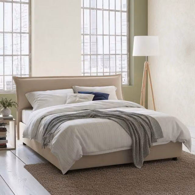 Letto Matrimoniale Apaia Talamo Italia Beige con Contenitore a Sollevamento L/P/H: 160 x 200 x 175 cm