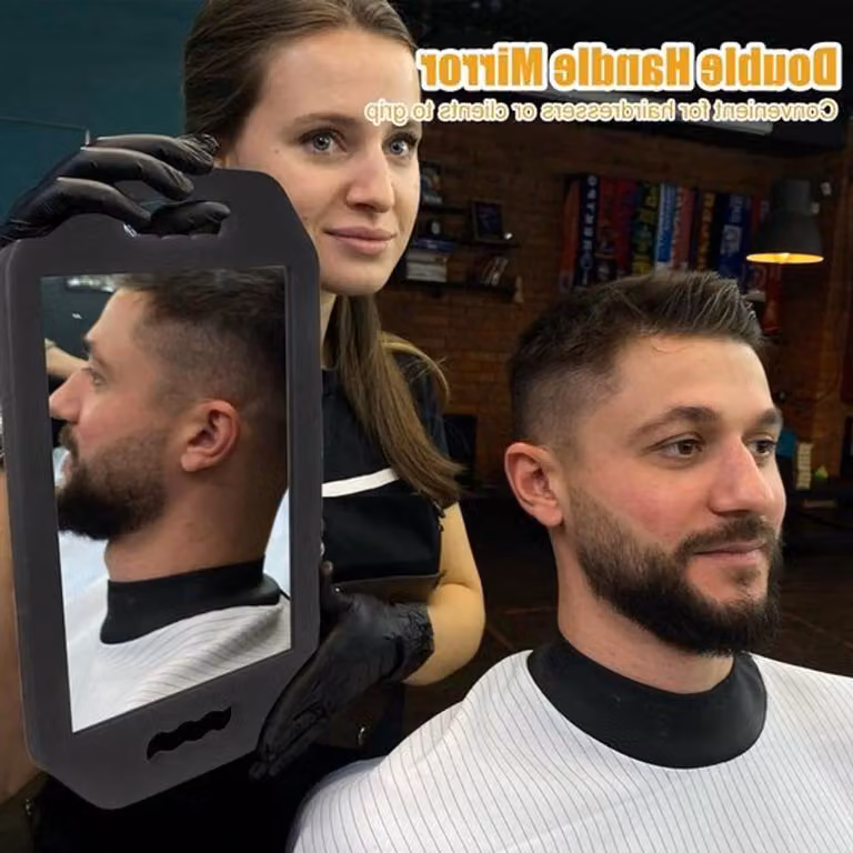 Specchio professionale per parrucchieri, dimensioni 16 x 10 pollici, specchio leggero per il trucco con cornice in schiuma, ideale per tagli di capelli, rasatura e styling