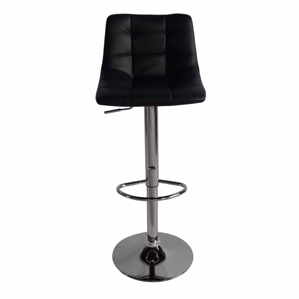 Sgabello Hawaii Lúzete nero con struttura in metallo e seduta in ecopelle – 2