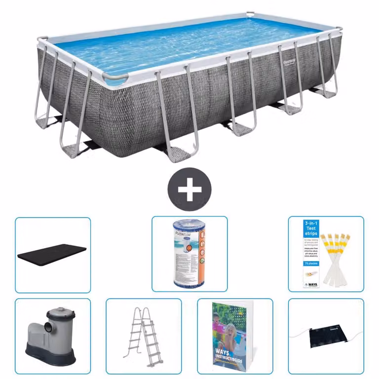 Bestway Power Steel, piscina rettangolare - 549x274x122 cm - 6 pezzi, modello S619