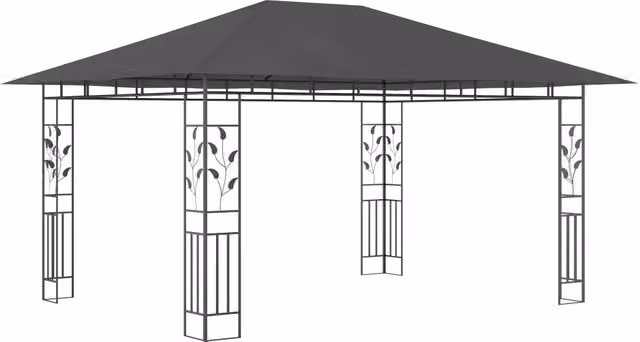 Gazebo con Zanzariera 4x3x2,73 m Antracite 180 g/m² 47973