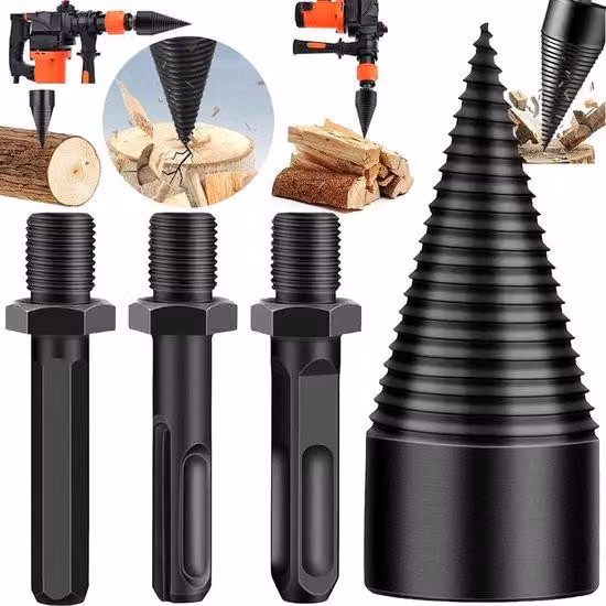 Spaccatore di legno elettrico con 3 movimenti - Spaccatore di legno preciso e veloce per tronchi, ideale per tronchi di legno di 42 mm