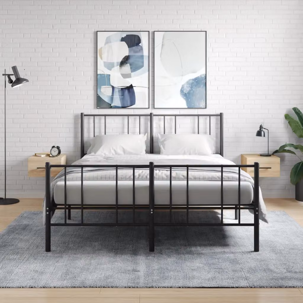 Set di 2 comodini da muro vidaXL in rovere sonoma, L 35 x P 35 x H 20 cm