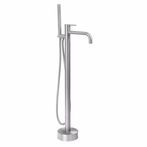 Rea - Rubinetto per vasca da bagno Clif - nichel spazzolato - 26 x 16 x 99,5 cm