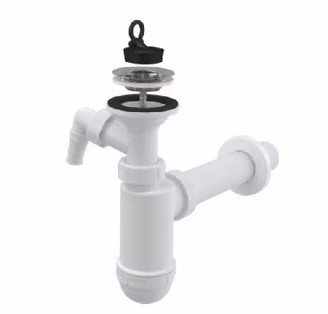 Sifone per lavabo Alcadrain A41P ø 40 mm con attacco e griglia inox ø 63 mm