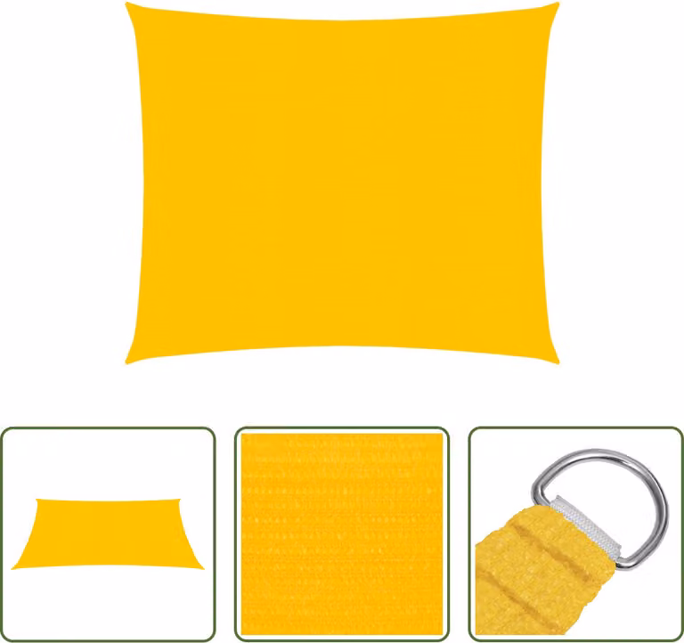 The Living Store Tenda da sole 160 g/m² Giallo 2,5x3 m HDPE
