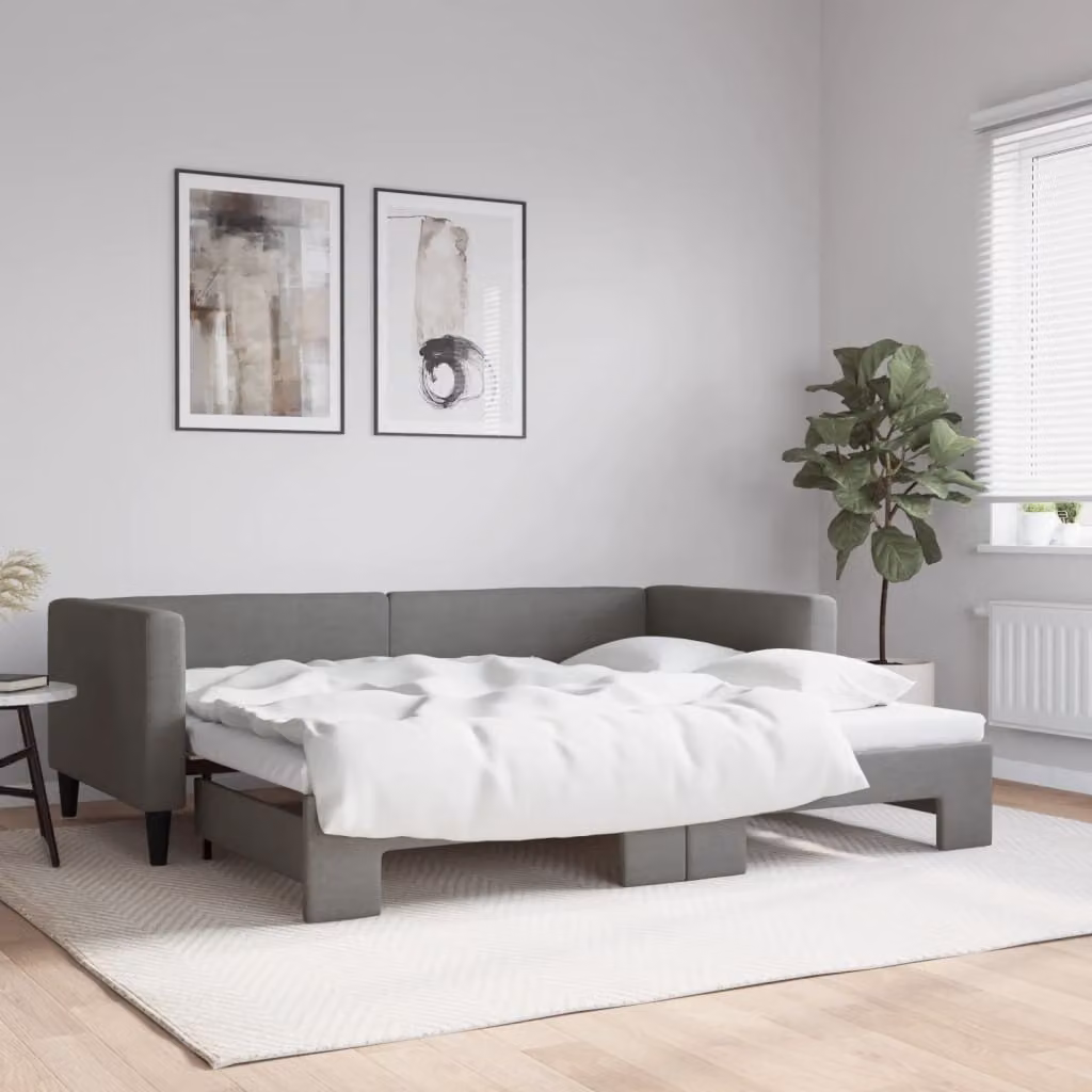 Maison Exclusive - Divano letto estraibile grigio scuro 90x200 cm in tessuto