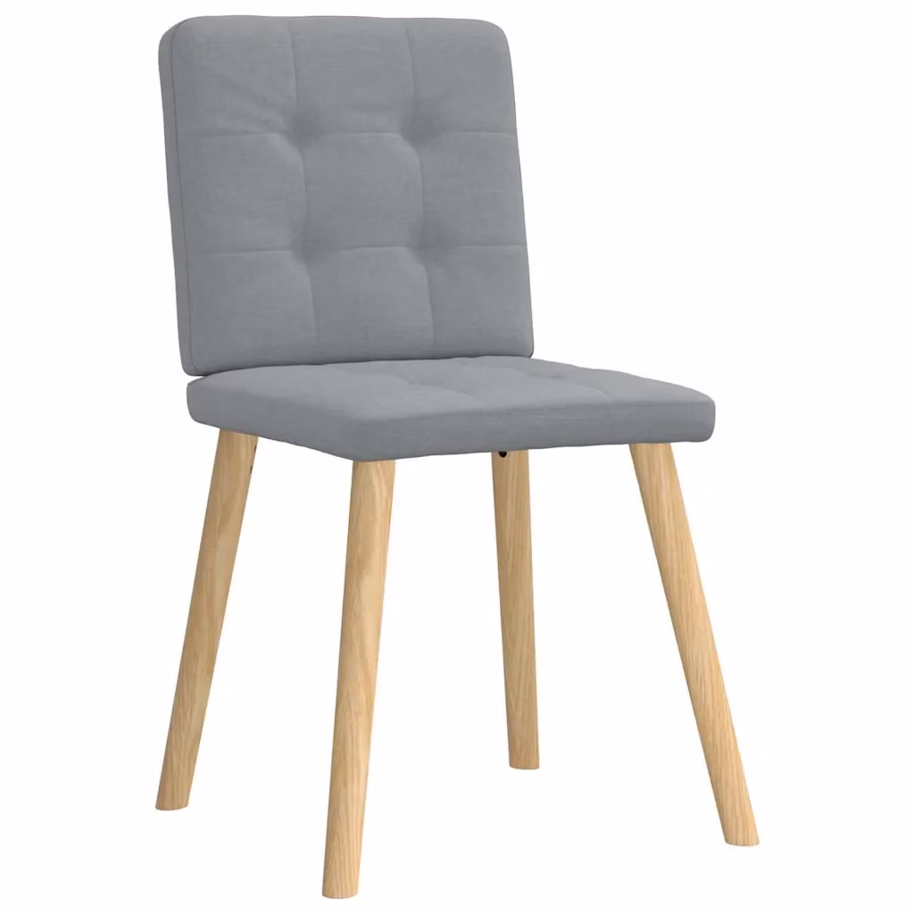 Set di 4 sedie da pranzo vidaXL in tessuto grigio con struttura in legno e metallo per soggiorno e sala da pranzo – 2