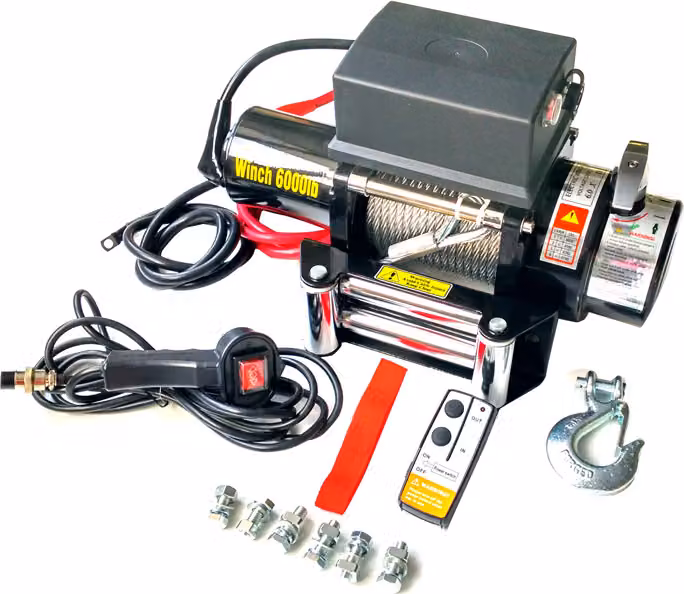 Varan Motors - SC6.0X AVVOLGITORE ELETTRICO A FUNE 3300W 12V MAX. 2721KG LUNGHEZZA 20M AVVOLGITORE A FUNE MOTORE Ø7.2MM