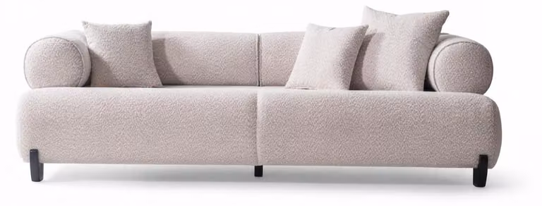 Moderner 3-Sitzer Sofa Weiß Luxuriöse Bequem Schick Polstergarn