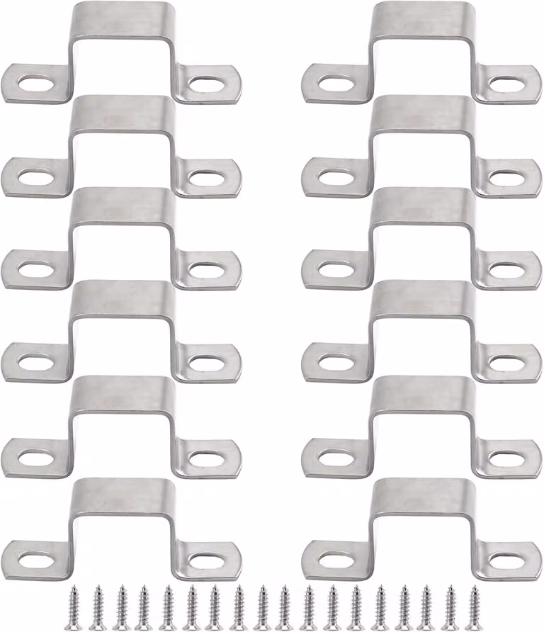 Morsetti a forma di U, quadrati, da 10x10 mm, in acciaio inossidabile 304, per giunzioni di tubi