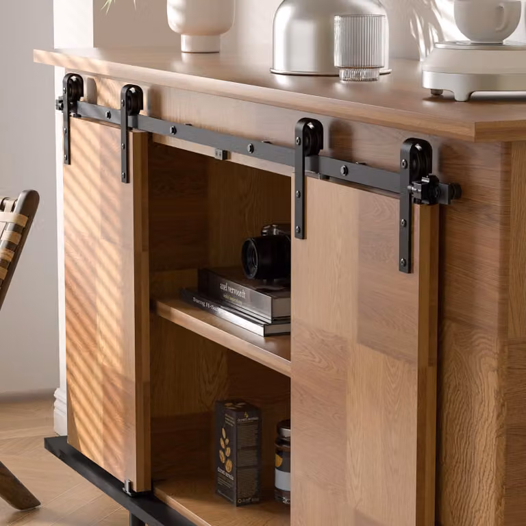 Set di porte scorrevoli da 183 cm, composto da due ante, per armadio, completo di ferramenta