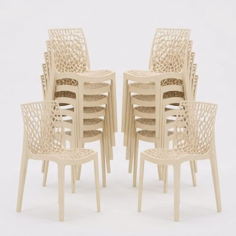 set di 22 sedie impilabili Gruvyer Grand Soleil per bar e ristoranti - Beige