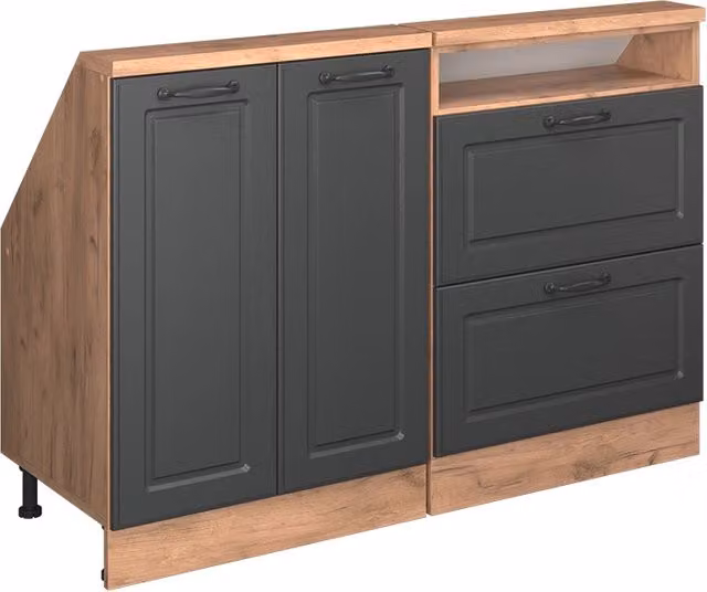 Set di mobili sottotetto Rion Antracite rustico/Rovere dorato Set di 2 Vicco