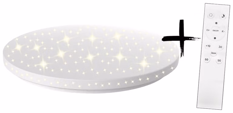 BLULAXA Plafoniera LED, Promina-S, cielo stellato, 18W, CCT + telecomando