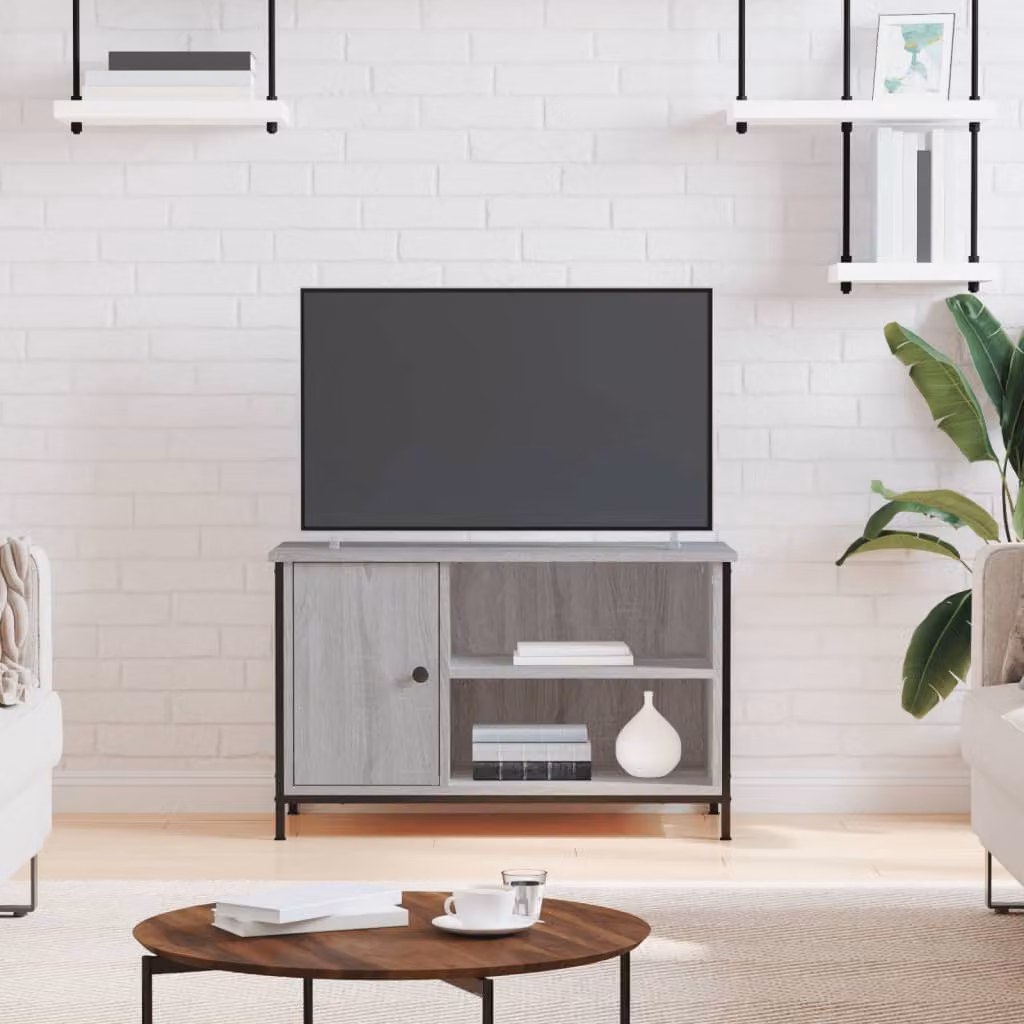 vidaXL Mobile Porta TV in Stile Industriale Grigio Sonoma, L: 80 cm, P: 40 cm, H: 50 cm