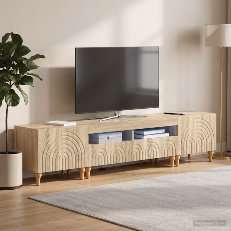 Mobile TV stand vidaXL in legno ingegnerizzato MDF Rovere Sonoma Marrone per soggiorno