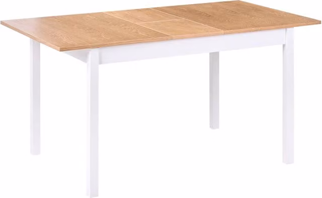 Tavolo da pranzo allungabile Beliani in stile scandinavo con piano in legno di pino bianco e marrone, L/P: 120/150 x 90 cm – 1
