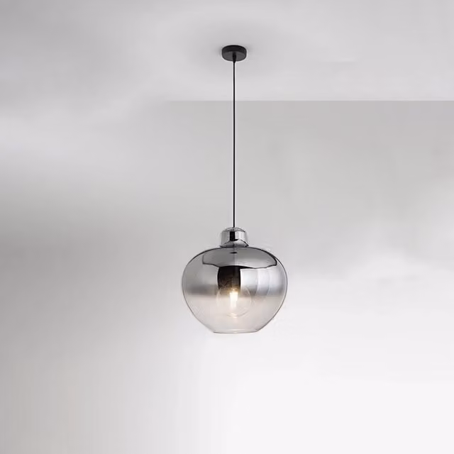 Lampada a sospensione Perenz Illumina Bowl in metallo cromato e vetro trasparente con attacco E27