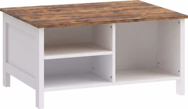 Cassapanca Contenitore in Legno HOMCOM con Coperchio, Marrone Rustico, L: 80 cm, P: 60 cm, H: 40 cm – 1