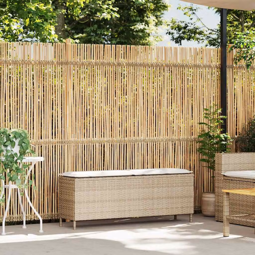 vidaXL Panca da Giardino con Cuscino Beige 110x30x40,5cm in Polyrattan