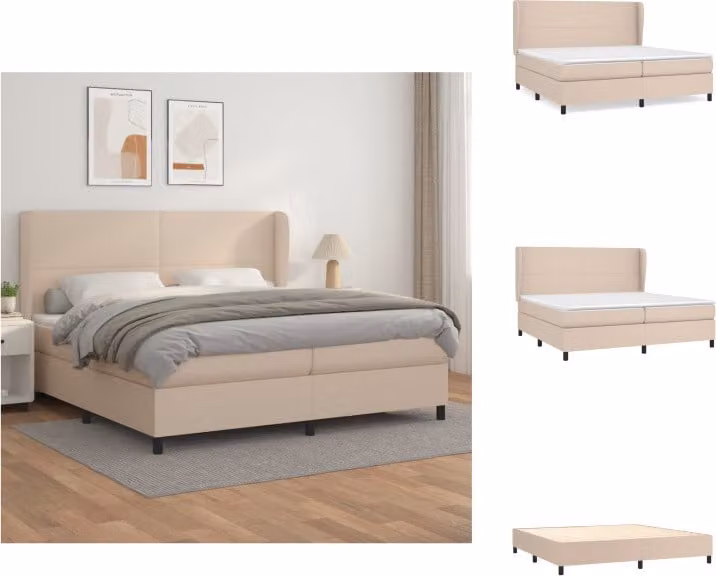 vidaXL Materasso per letto a molle insacchettate cappuccino-marrone 200x200cm in Pelle finta - Letti e strutture letto