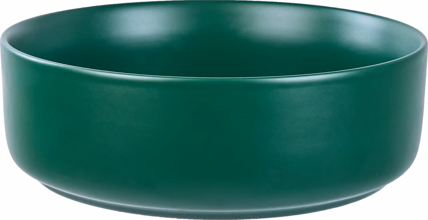 BELIANI Lavabo da appoggio in Vetroceramica verde rotondo ⌀ 37 cm bagno moderno