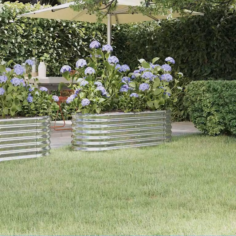 Letto rialzato da giardino vidaXL in acciaio zincato argento L: 114 cm, P: 40 cm, H: 36 cm