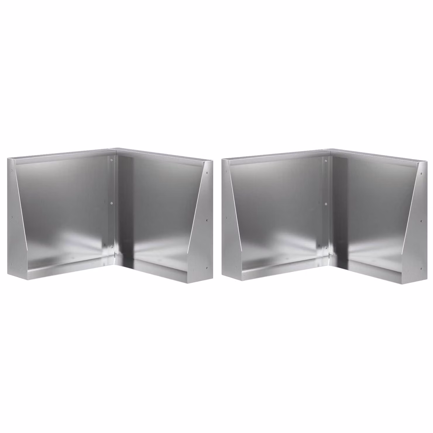 Set di 2 pezzi di aiuole rialzate vidaXL in acciaio zincato color argento, L/P/H: 50 x 50 x 40 cm