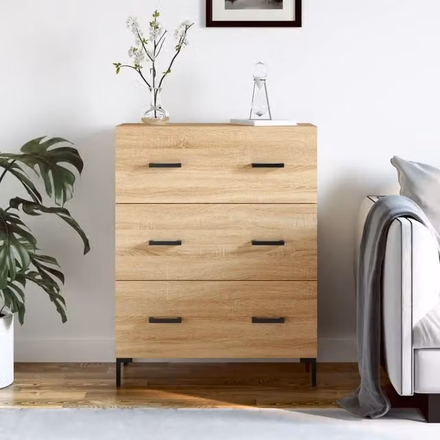 Credenza Buffet Armadio da Cucina Design Mania in Legno Rovere Sonoma Marrone L: 69,5 cm, P: 34 cm, H: 90 cm – 1