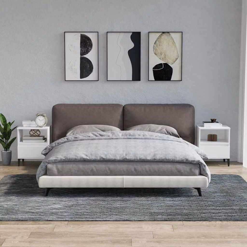Set di 2 comodini vidaXL in stile industriale bianco L/P/H: 40 x 35 x 50 cm