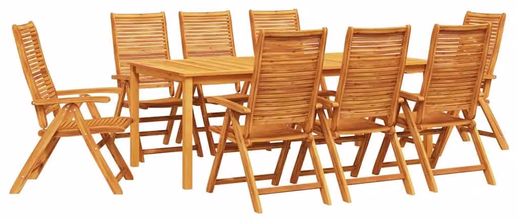 Set da Pranzo per Giardino 9 pcs Marrone
