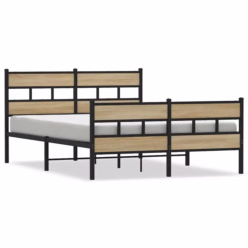 vidaXL Giroletto in Metallo e Legno Rovere Sonoma Marrone L/P/H: 200 x 150 x 75 cm – 2