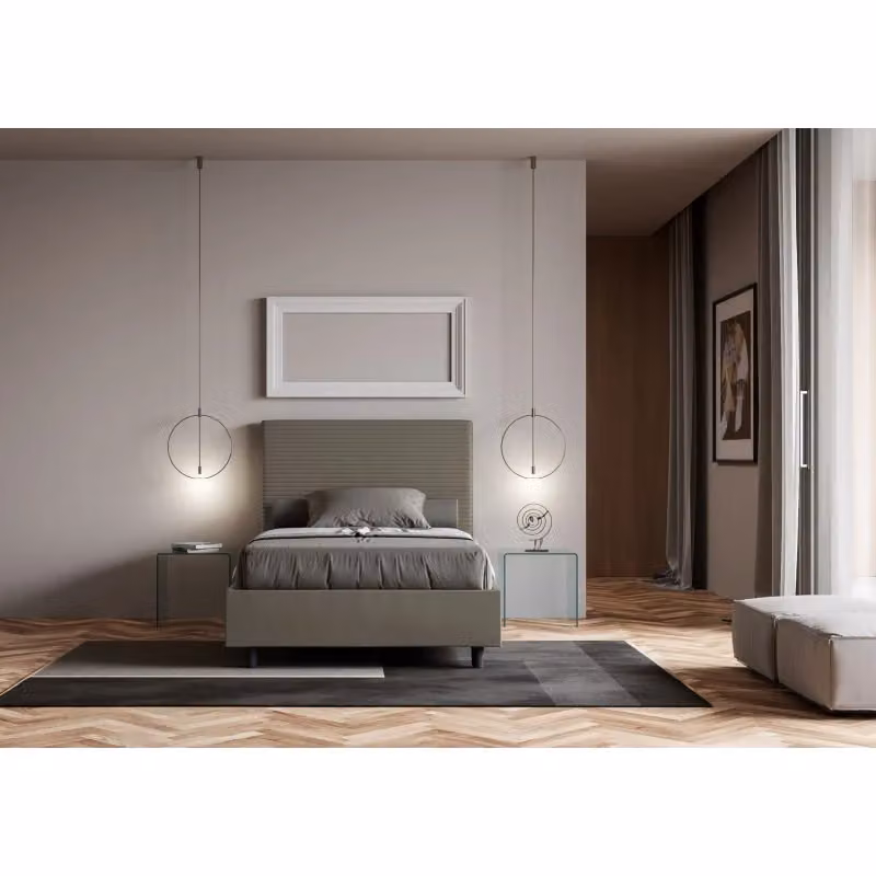 Letto imbottito Focus Ityhome in similpelle beige, L/P/H: 125 x 220 x 122 cm – 2
