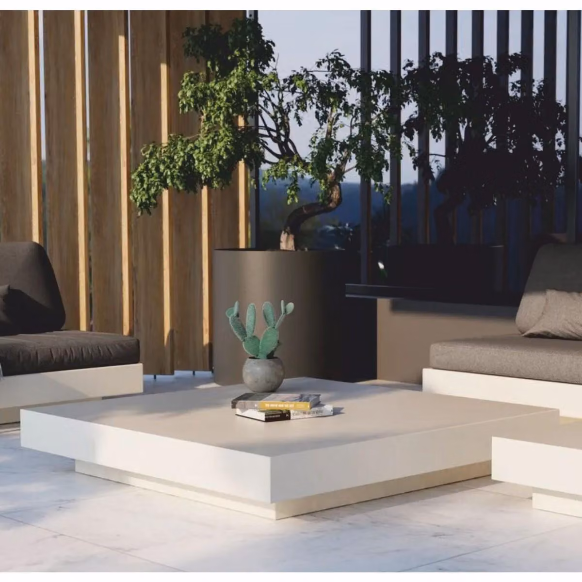 Casa Padrino Tavolino da giardino bianco opaco 150 cm - Hotel & Garden Furniture