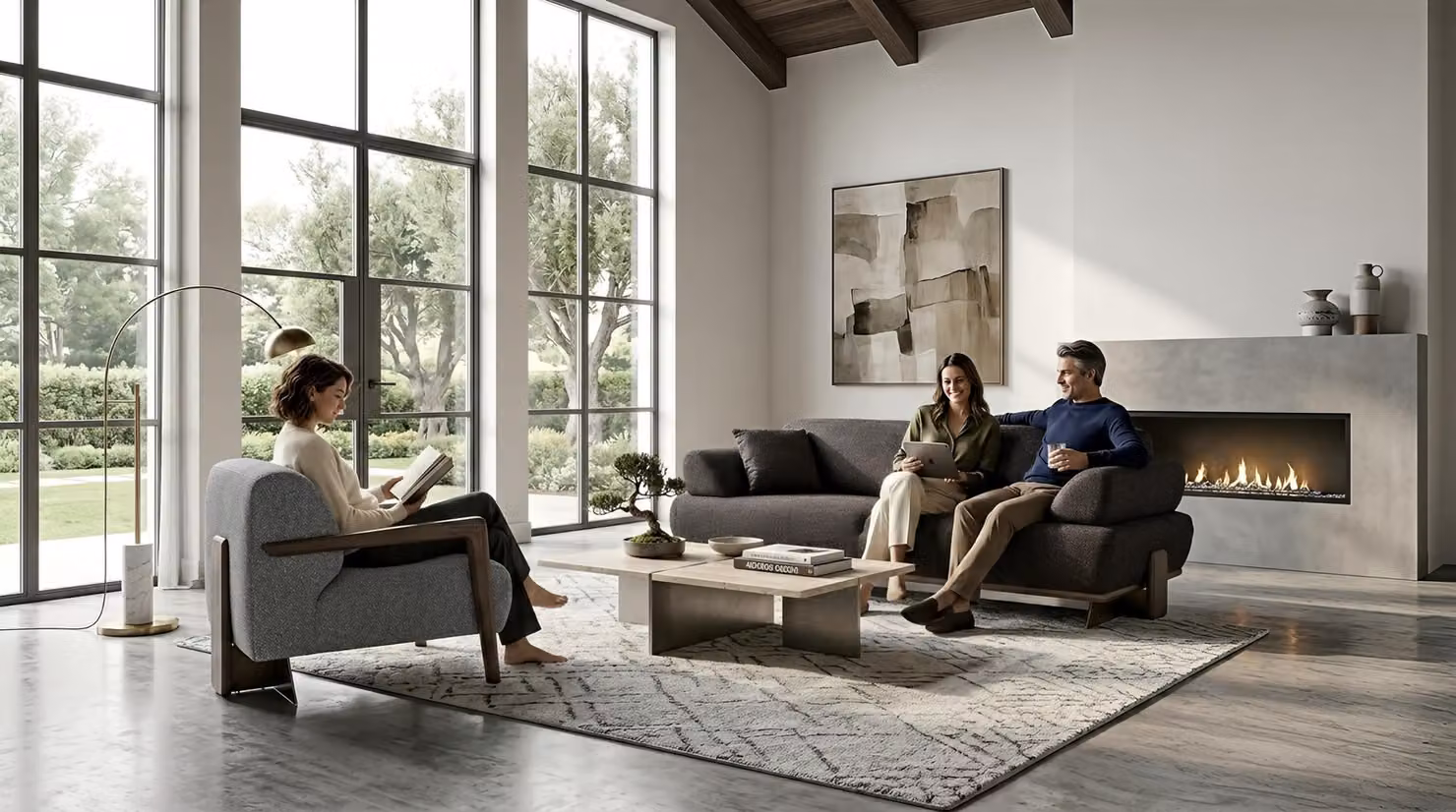 Sofa Garnitur 4-Sitzer Sessel Modern Mehrfarbig Couch Polster