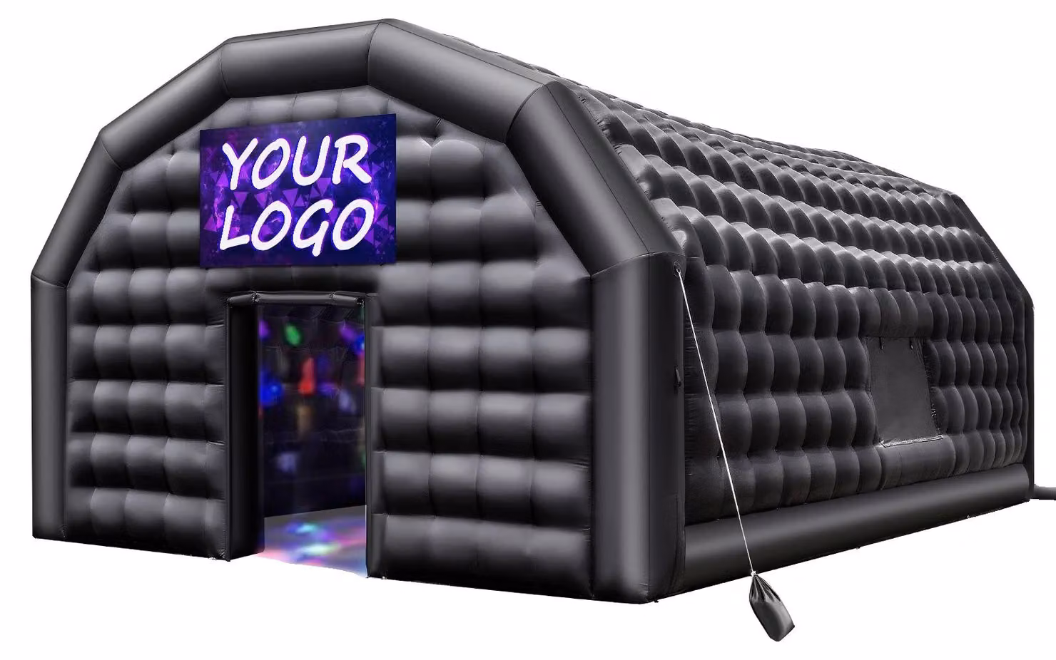 VEVOR Tenda gonfiabile per feste 9x6x4 m, tenda cubica per discoteca, padiglione per matrimoni con soffiante da 1100 W, sacchetto di sabbia, 2 finestre per eventi, compleanno, matrimonio, nero