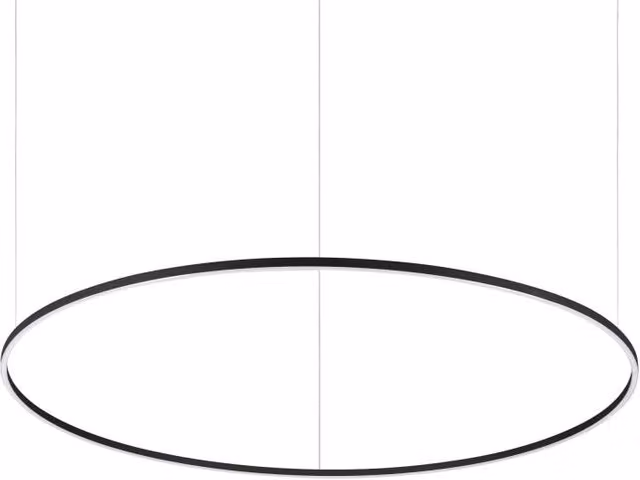 Lampada a sospensione Oracle Slim Sp Ideal-Lux, colore nero, forma rotonda, luce LED bianco caldo 3000K, dimmerabile con sistema Dali, Diametro: 150 cm