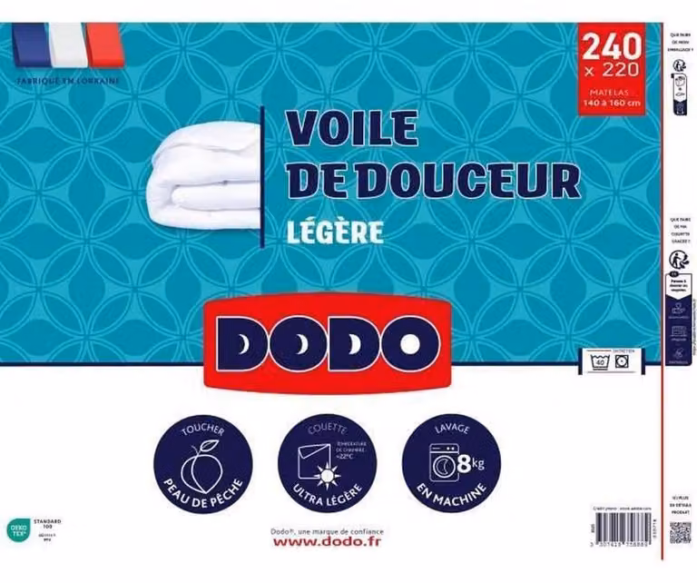 Riempitivo in stile scandinavo DODO VOILE DE DOUCEUR bianco 100 g/m² 220 x 240 cm