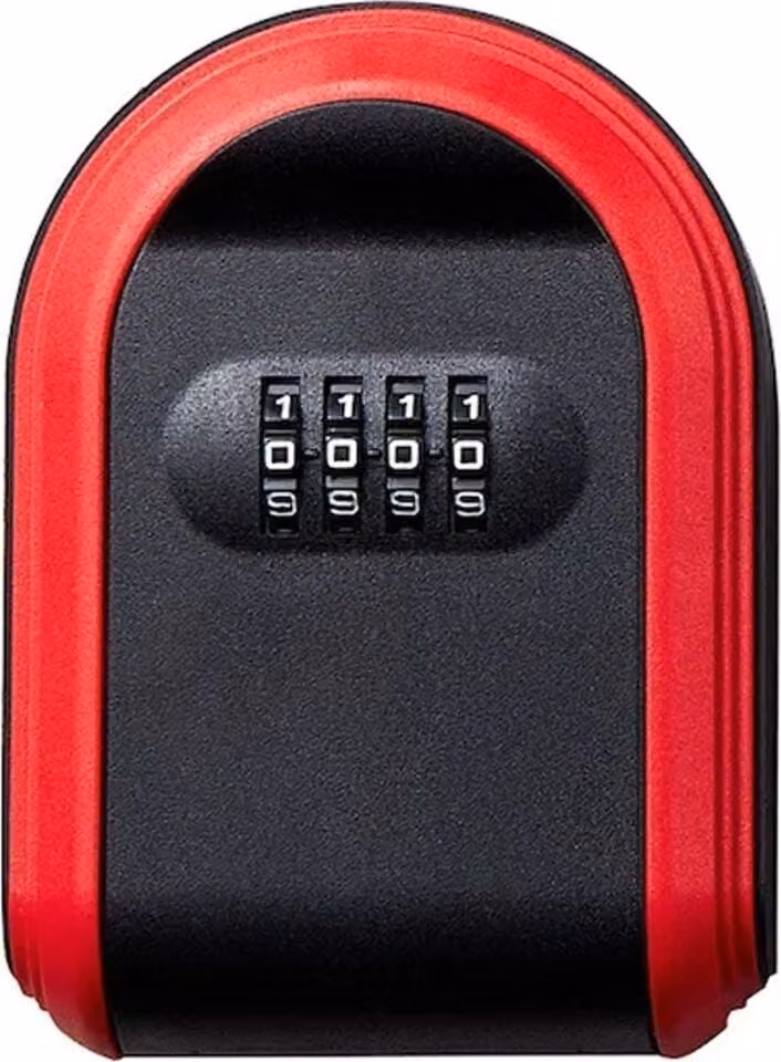 Cassaforte a chiave con codice numerico, colore: rosso