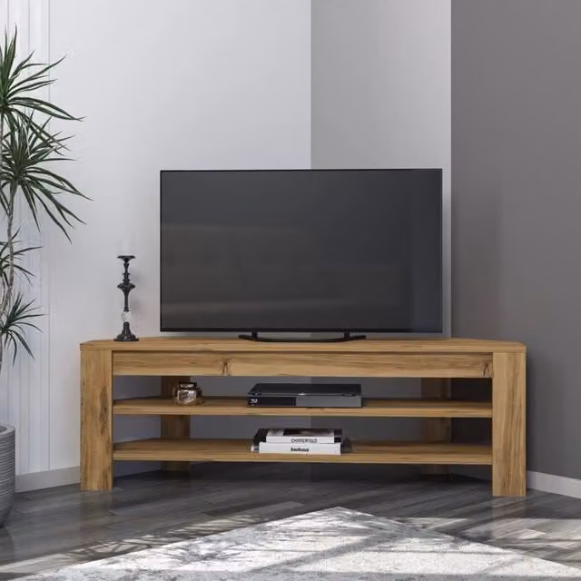 Venezze, Mobile Porta tv 2 Ripiani, 120x30x40h cm Marrone Rovere