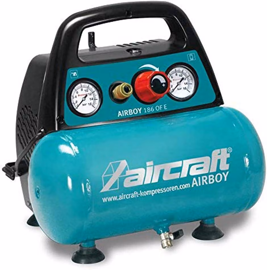 Compressore a pistoni da 8 bar – Compressore d'aria universale senza olio con serbatoio da 6 litri