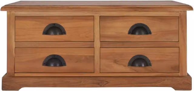 Tavolino da salotto quadrato in legno massello di teak marrone vidaXL L/P/H: 68 x 68 x 30 cm – 1