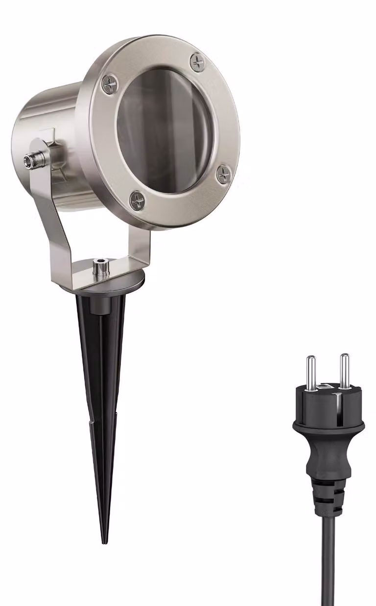 ledscom.de: Faretto da giardino a LED MIBU, con picchetto da terra per uso esterno, in acciaio inossidabile, senza lampadina