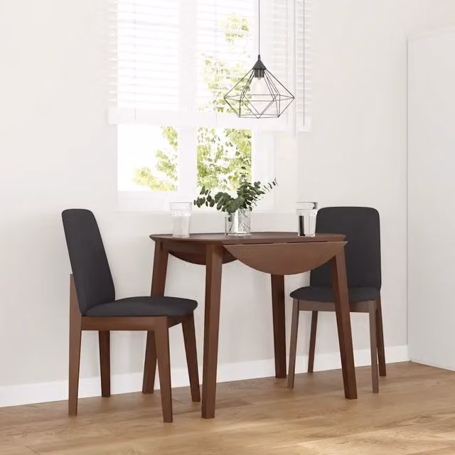 Sedie da Pranzo con Cuscini 2pz Marrone Legno Massello di Hevea 4102444