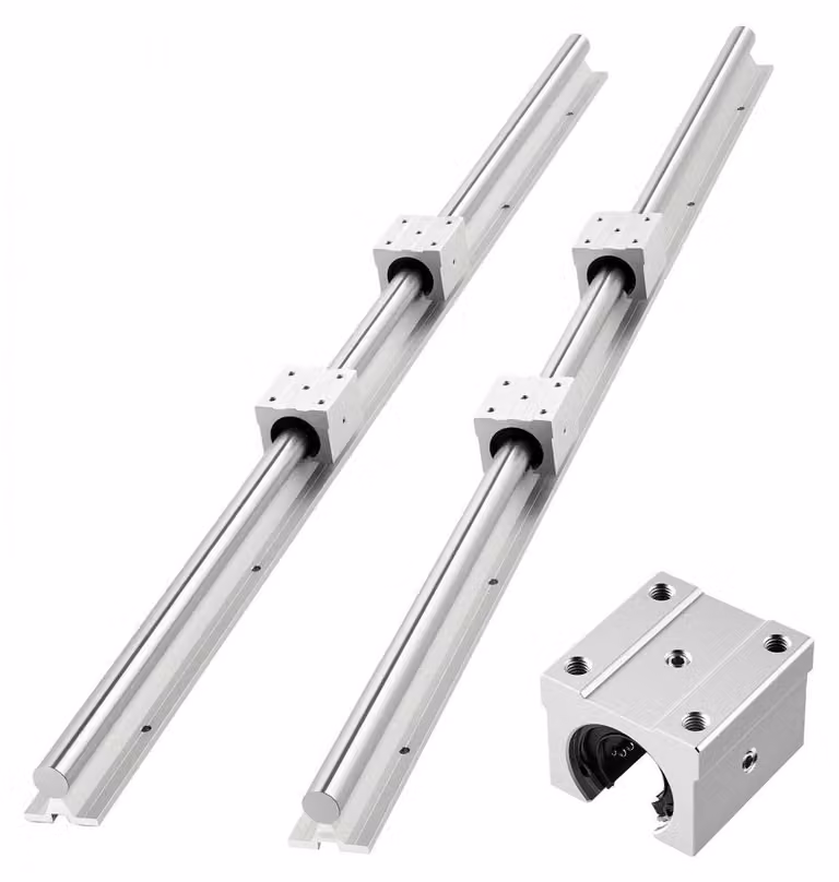 Set di guide lineari SBR25 - Lunghezza 1200 mm - Diametro 25 mm - Acciaio al carbonio e alluminio