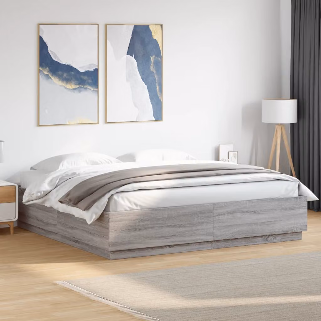 Giroletto vidaXL in legno multistrato grigio Sonoma, L/P: 180 x 200 cm