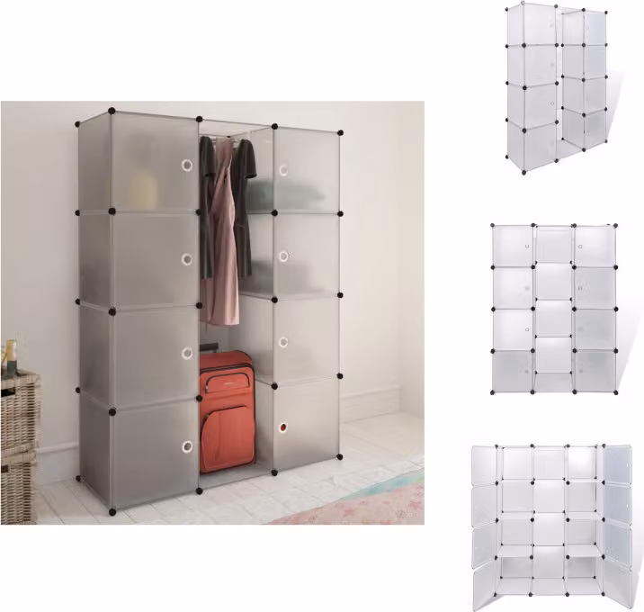 vidaXL Armadio modulare a 9 scomparti 37x115x150 cm Bianco - Armadi