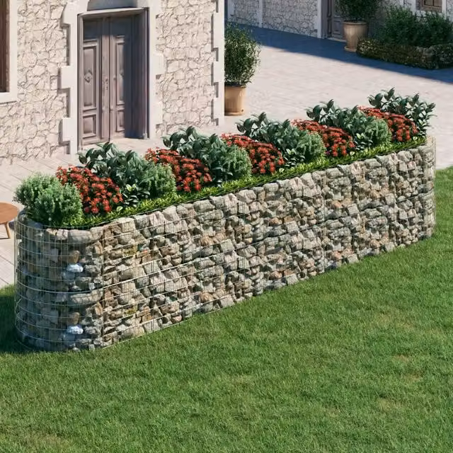 Gabbione con Letto Rialzato in Ferro Zincato 500x100x100 cm 152048