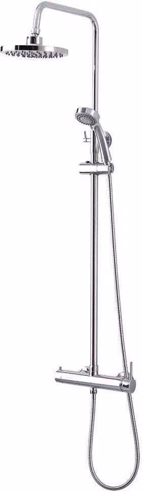 Colonna doccia in ottone cromato con soffione e doccetta